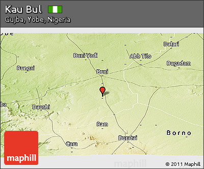 Physical Panoramic Map of Kau Bul