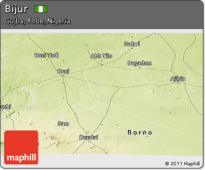 Physical Panoramic Map of Bijur