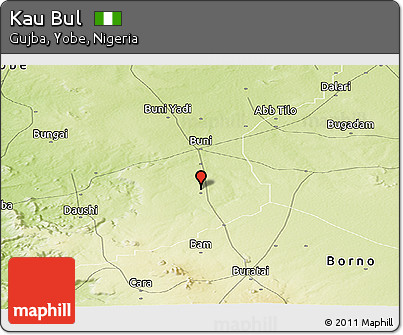 Physical Panoramic Map of Kau Bul