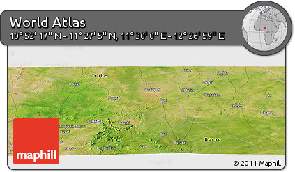 Satellite Panoramic Map of the Area around 11° 9' 41" N, 11° 58' 29" E
