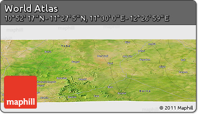 Satellite Panoramic Map of the Area around 11° 9' 41" N, 11° 58' 29" E