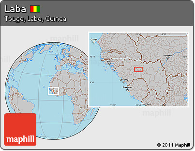 Gray Location Map of Laba