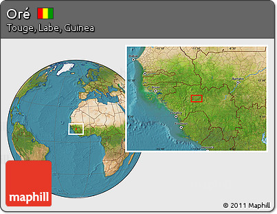 Satellite Location Map of Oré
