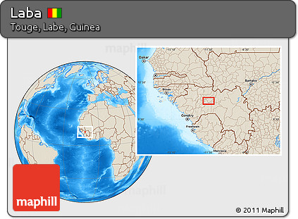 Shaded Relief Location Map of Laba