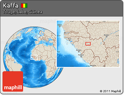 Shaded Relief Location Map of Kaffa
