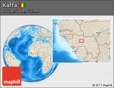 Shaded Relief Location Map of Kaffa