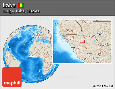 Shaded Relief Location Map of Laba