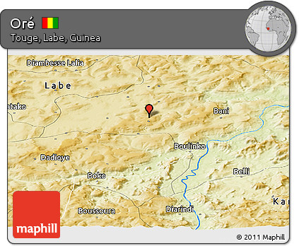 Physical Panoramic Map of Oré
