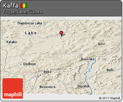 Shaded Relief Panoramic Map of Kaffa