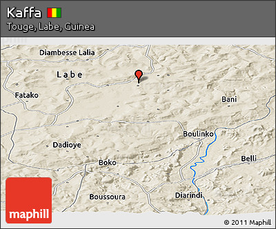 Shaded Relief Panoramic Map of Kaffa