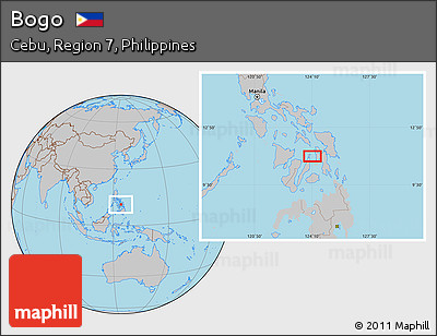 Gray Location Map of Bogo
