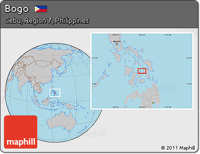Gray Location Map of Bogo