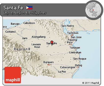Shaded Relief Panoramic Map of Santa Fe
