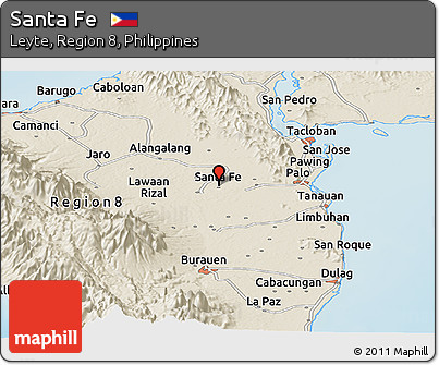 Shaded Relief Panoramic Map of Santa Fe