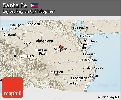 Shaded Relief Panoramic Map of Santa Fe