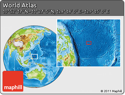 Physical Location Map of the Area around 11° 9' 41" N, 129° 16' 30" E