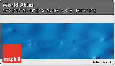 Physical Panoramic Map of the Area around 11° 9' 41" N, 133° 31' 30" E