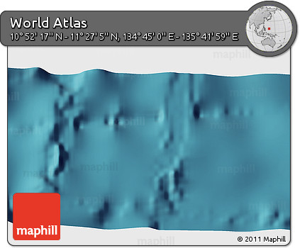 Satellite 3D Map of the Area around 11° 9' 41" N, 135° 13' 29" E
