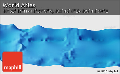 Physical Panoramic Map of the Area around 11° 9' 41" N, 135° 13' 29" E