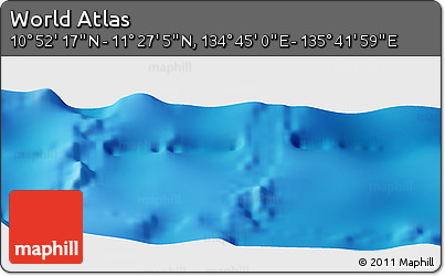 Physical Panoramic Map of the Area around 11° 9' 41" N, 135° 13' 29" E