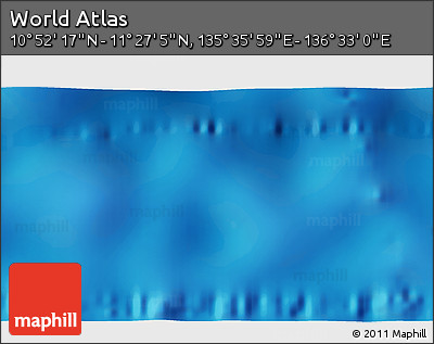 Physical 3D Map of the Area around 11° 9' 41" N, 136° 4' 29" E