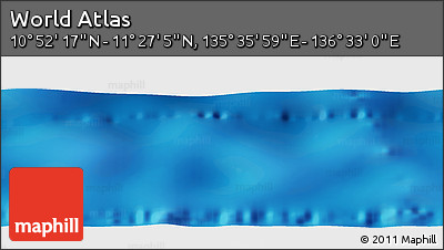 Physical Panoramic Map of the Area around 11° 9' 41" N, 136° 4' 29" E