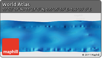 Physical Panoramic Map of the Area around 11° 9' 41" N, 136° 4' 29" E