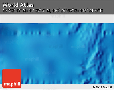 Physical 3D Map of the Area around 11° 9' 41" N, 136° 55' 30" E