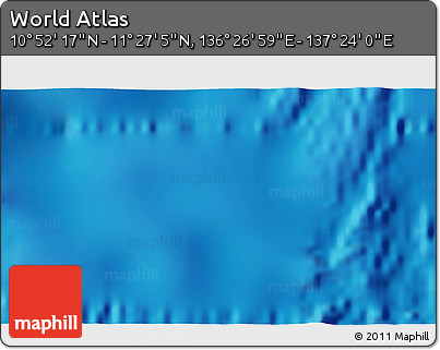 Physical 3D Map of the Area around 11° 9' 41" N, 136° 55' 30" E