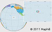 Political Location Map of the area around 11° 9' 41" N, 140° 10' 30" W