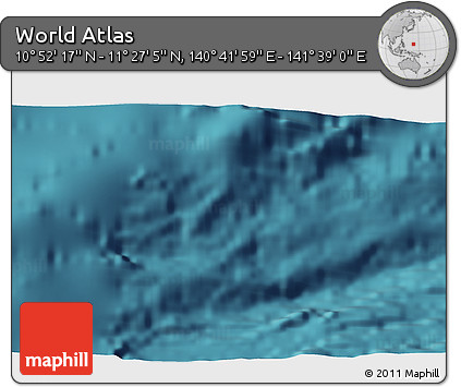 Satellite 3D Map of the Area around 11° 9' 41" N, 141° 10' 30" E