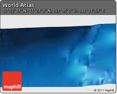 Physical 3D Map of the Area around 11° 9' 41" N, 143° 43' 29" E