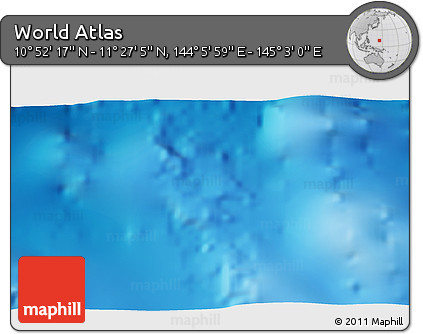 Physical 3D Map of the Area around 11° 9' 41" N, 144° 34' 29" E