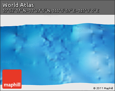 Physical 3D Map of the Area around 11° 9' 41" N, 144° 34' 29" E