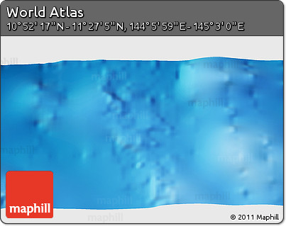 Physical 3D Map of the Area around 11° 9' 41" N, 144° 34' 29" E