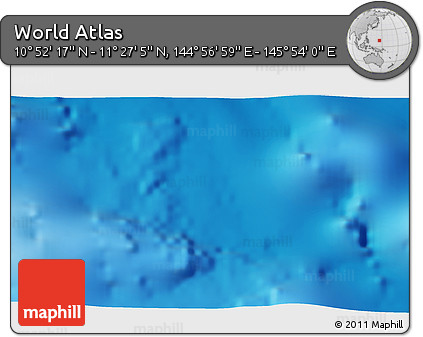 Physical 3D Map of the Area around 11° 9' 41" N, 145° 25' 30" E
