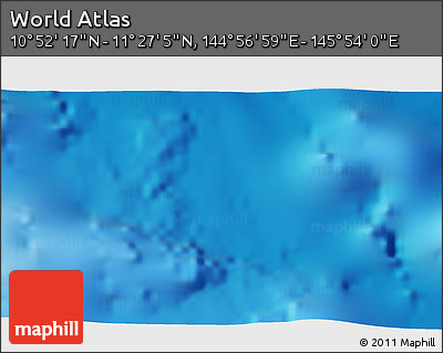 Physical 3D Map of the Area around 11° 9' 41" N, 145° 25' 30" E