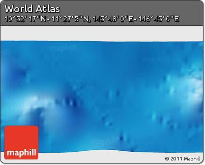 Physical 3D Map of the Area around 11° 9' 41" N, 146° 16' 30" E