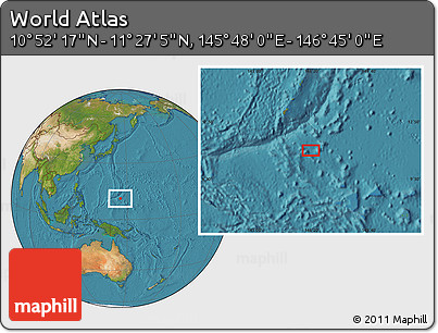 Satellite Location Map of the Area around 11° 9' 41" N, 146° 16' 30" E