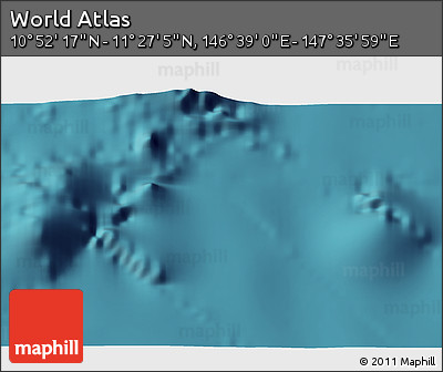 Satellite 3D Map of the Area around 11° 9' 41" N, 147° 7' 30" E