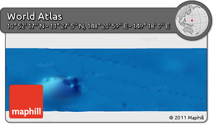 Physical Panoramic Map of the Area around 11° 9' 41" N, 148° 49' 29" E