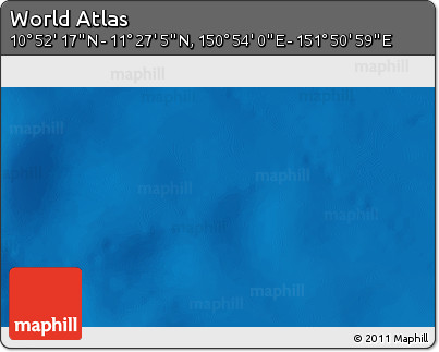 Physical 3D Map of the Area around 11° 9' 41" N, 151° 22' 30" E