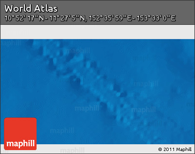 Physical 3D Map of the Area around 11° 9' 41" N, 153° 4' 29" E