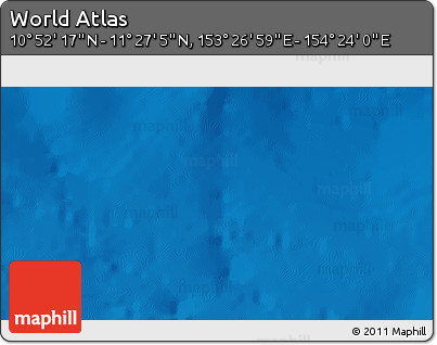Physical 3D Map of the Area around 11° 9' 41" N, 153° 55' 30" E