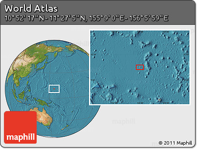 Satellite Location Map of the Area around 11° 9' 41" N, 155° 37' 30" E