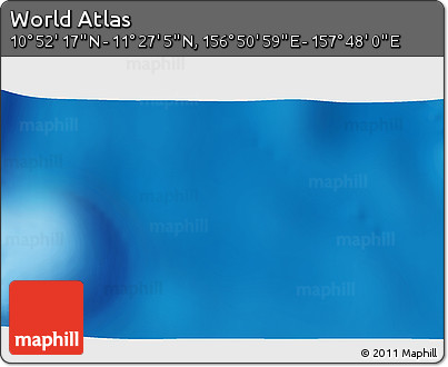 Physical 3D Map of the Area around 11° 9' 41" N, 157° 19' 29" E
