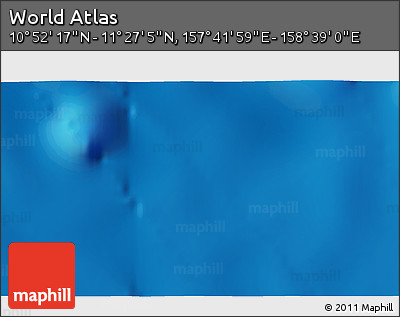Physical 3D Map of the Area around 11° 9' 41" N, 158° 10' 30" E