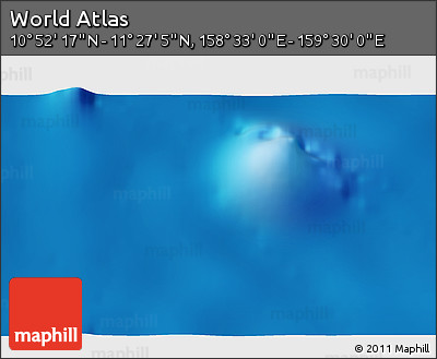 Physical 3D Map of the Area around 11° 9' 41" N, 159° 1' 30" E