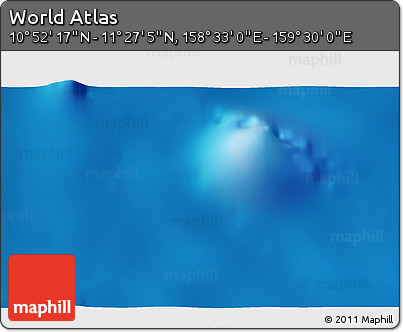 Physical 3D Map of the Area around 11° 9' 41" N, 159° 1' 30" E