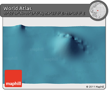 Satellite 3D Map of the Area around 11° 9' 41" N, 159° 1' 30" E